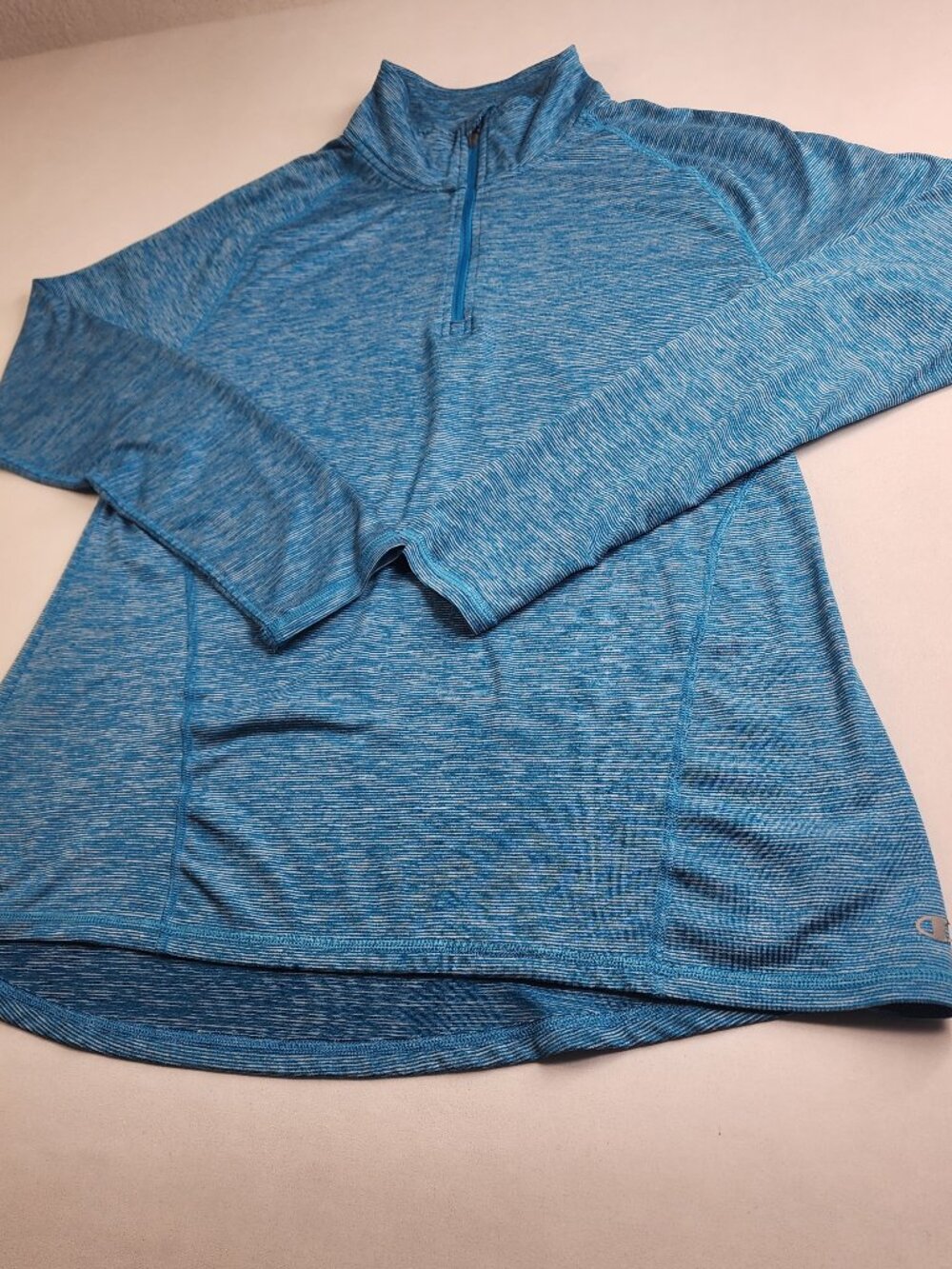 Champion Performance Men's L Blue Long Sleeve Quarter Zip Pullover Jogging Sweat
